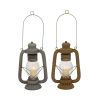 DecMode 9"W, 23"H Rustic Lantern, Grey, 2 - Pieces