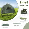 1-Person Folding Camping Tent with Sunshade and Air Mattress