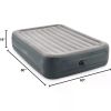 Queen Size Built-in Electric Pump 18in Bed Height 600lb Weight Capacity, Grey Memory Foam Mattress Topper Floor Mattress