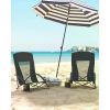 SONGMICS Portable Beach Chair, with High Backrest, Cup Holder, Foldable, Lightweight, Comfortable, Heavy Duty, Outdoor Chair