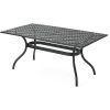 Removable Table Black Sand Outdoor Garden Furniture Cayman Cast Aluminum Rectangle Table Camping Accessories Portable Folding