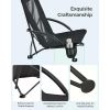 SONGMICS Portable Beach Chair, with High Backrest, Cup Holder, Foldable, Lightweight, Comfortable, Heavy Duty, Outdoor Chair