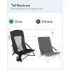 SONGMICS Portable Beach Chair, with High Backrest, Cup Holder, Foldable, Lightweight, Comfortable, Heavy Duty, Outdoor Chair