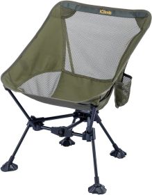 IClimb Ultralight Compact Camping Folding Beach Chair with Anti-Sinking Large Feet and Back Support Webbing (1 Pack) (Color: Green (Triangular))