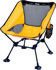 IClimb Ultralight Compact Camping Folding Beach Chair with Anti-Sinking Large Feet and Back Support Webbing (1 Pack) (Color: Yellow (Square ))