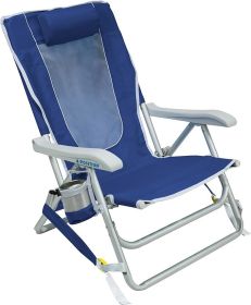 GCI Outdoor Backpack Beach Chair, Royal Blue, Foldable Chair, Portable, Adjustable, Sturdy Steel and Polyester Camping Chair (Color: Backpack Beach Chair)