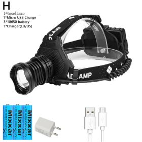 Z20 Most Powerful XHP90 Led Headlamp 8000LM Head lamp USB Rechargeable Headlight Waterproof Zoom Fishing Light Use 18650 Battery (Emitting Color: Option H)