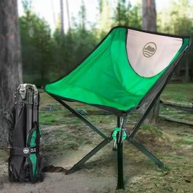 CLIQ Portable Chair - Lightweight Folding Chair for Camping - Supports 300 Lbs - Perfect for Outdoor Adventures (Color: Moss)