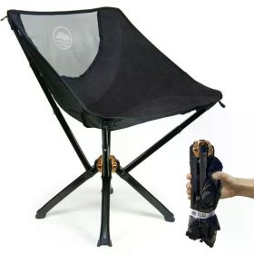 CLIQ Portable Chair - Lightweight Folding Chair for Camping - Supports 300 Lbs - Perfect for Outdoor Adventures (Color: Black)