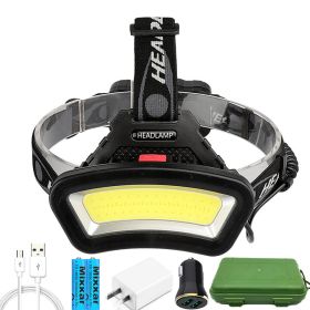 Z20 Lighting Distance Wide Angle COB LED Headlight Use 2x18650 Battery Led Headlamps USB Rechargeable Lantern For Outdoor Hiking (Emitting Color: Option F)