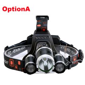 ZK20 LED Headlamp High Lumens 4 Modes 18650 Rechargeable Battery Flashlight Waterproof Outdoor Lighting Camping Fishing (Emitting Color: Option A)