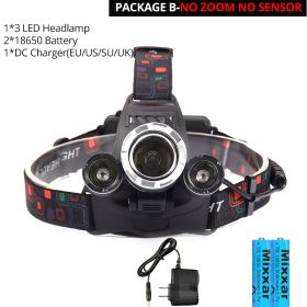 ZK25 Powerful LED Headlight headlamp 5LED T VI Head Lamp 8000lumens Torch head light 18650 battery Best For Camping/fishing (Emitting Color: Option B)